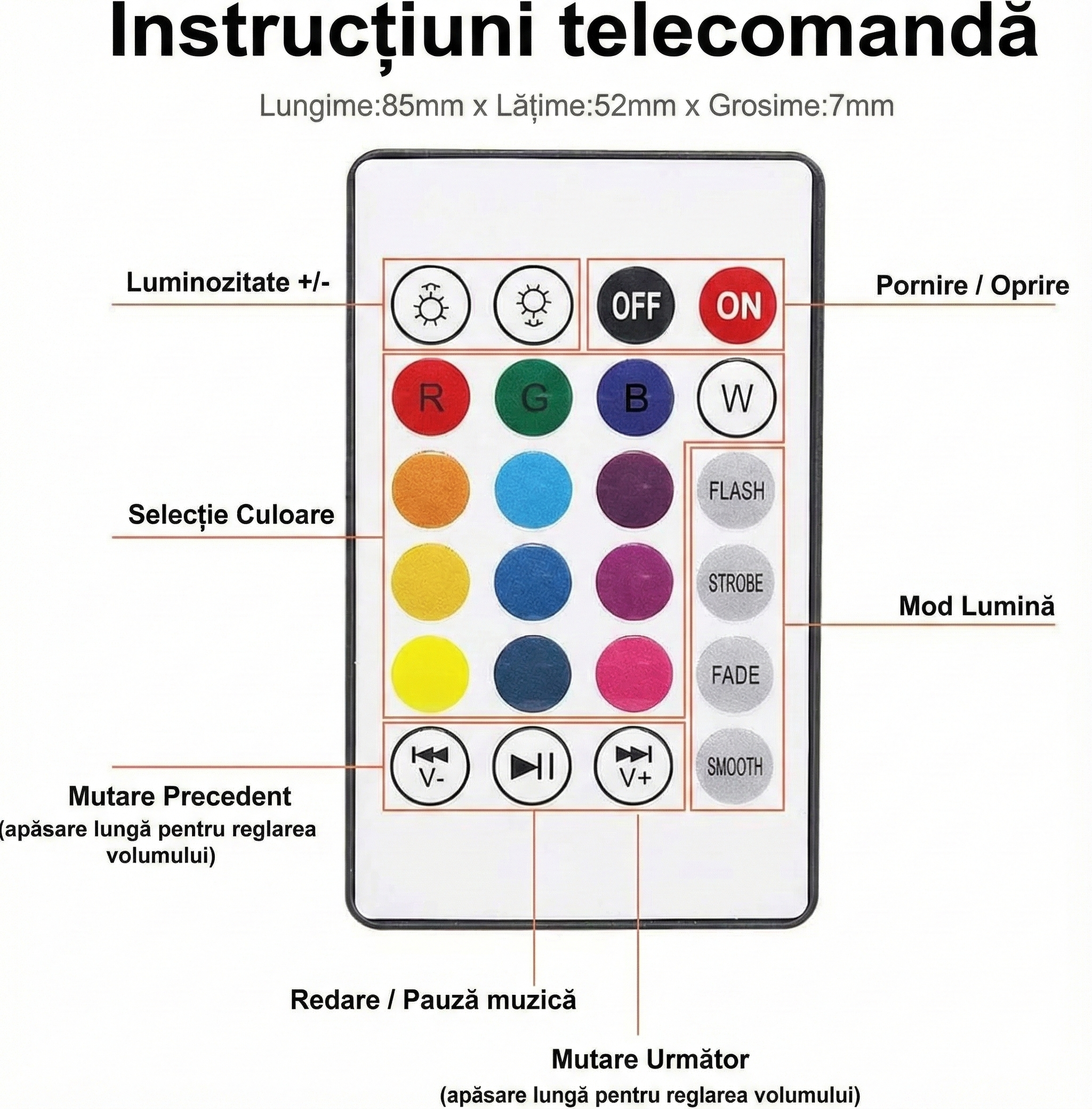 „Bec led inteligent RGB cu difuzor Bluetooth, muzică, lumină de scenă cu telecomandă.
