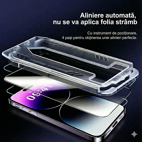 Kit aplicator pentru folie de protecție  ecran în cabină fără praf cu auto-curățare