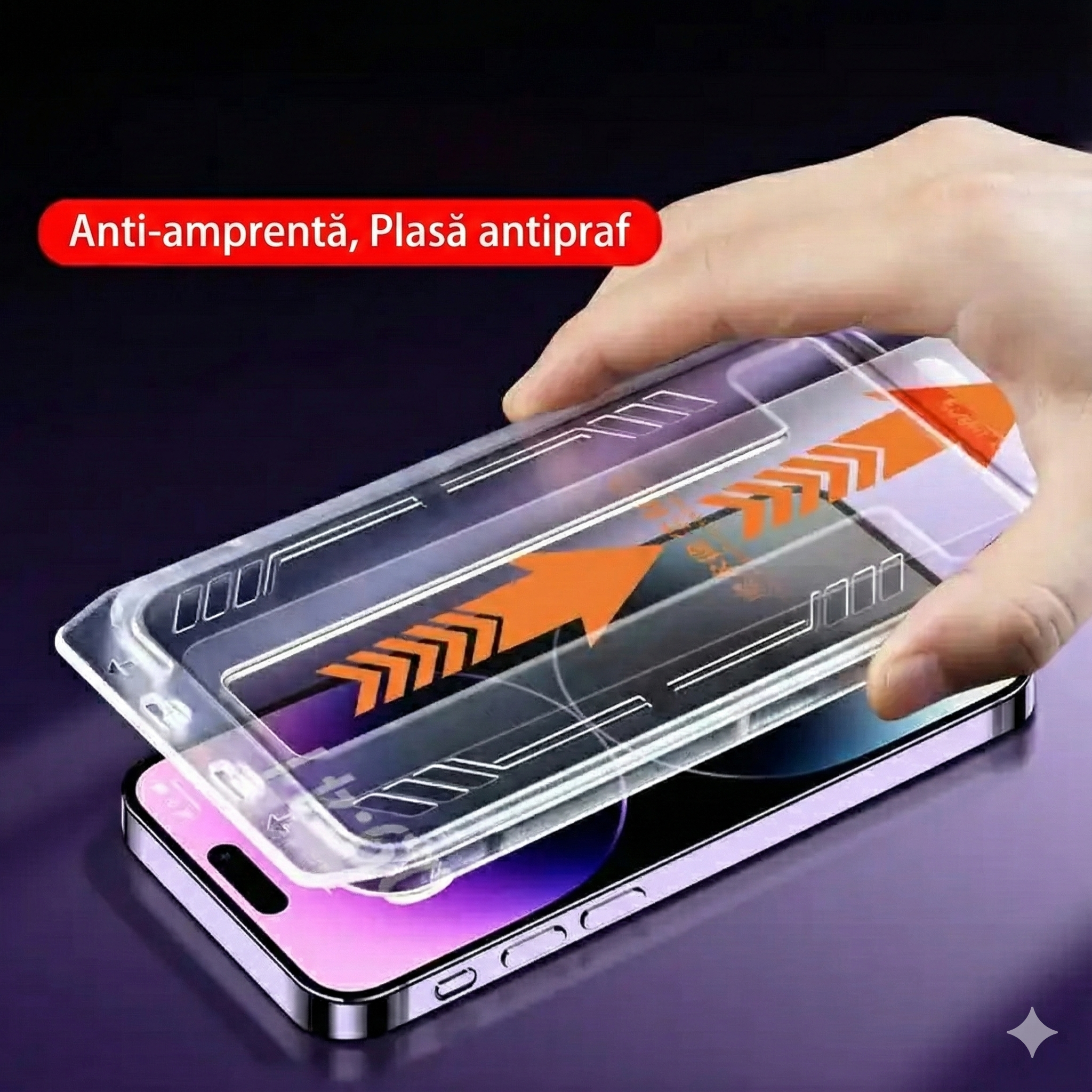 Kit aplicator pentru folie de protecție  ecran în cabină fără praf cu auto-curățare