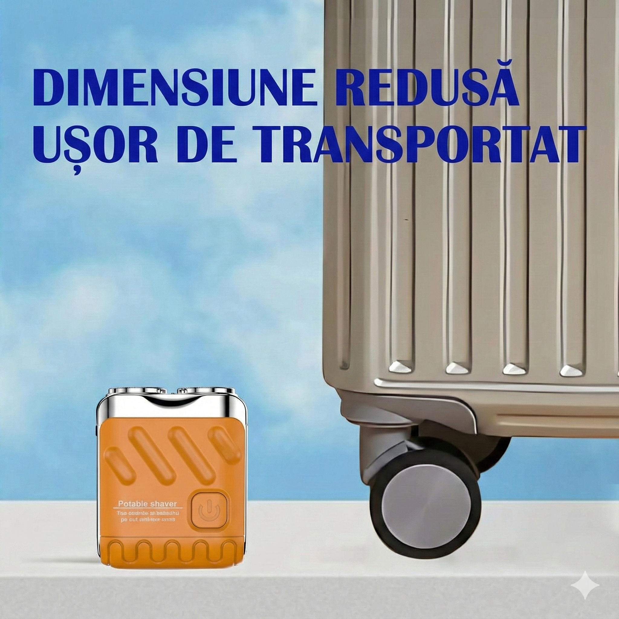 Aparat de ras portabil  cu design tip valiză