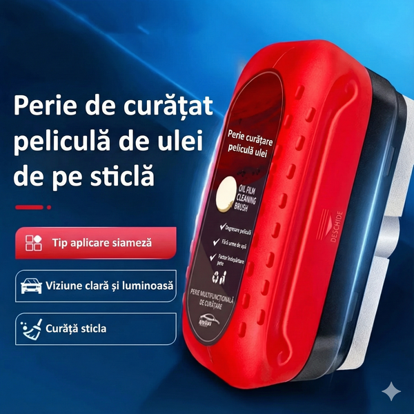 Perie pentru curățarea peliculei de ulei de pe geamurile auto/moto