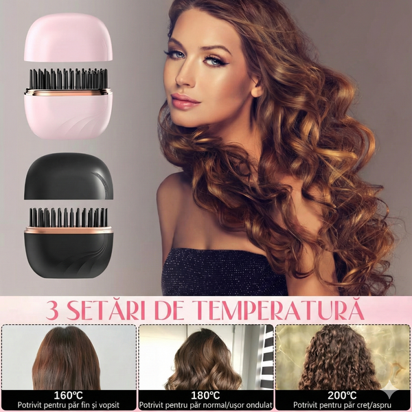 Placă Mini portabila pentru indreptarea părului si periere rapida