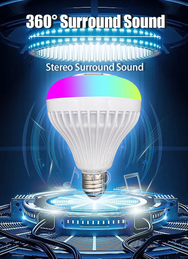 „Bec led inteligent RGB cu difuzor Bluetooth, muzică, lumină de scenă cu telecomandă.